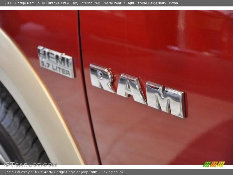 Inferno Red Crystal Pearl / Light Pebble Beige/Bark Brown 2010 Dodge Ram 1500 Laramie Crew Cab