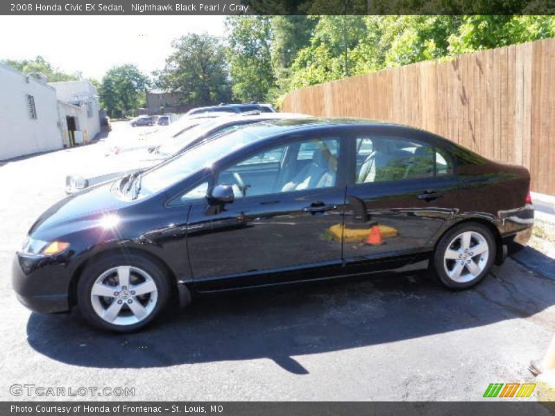 Nighthawk Black Pearl / Gray 2008 Honda Civic EX Sedan