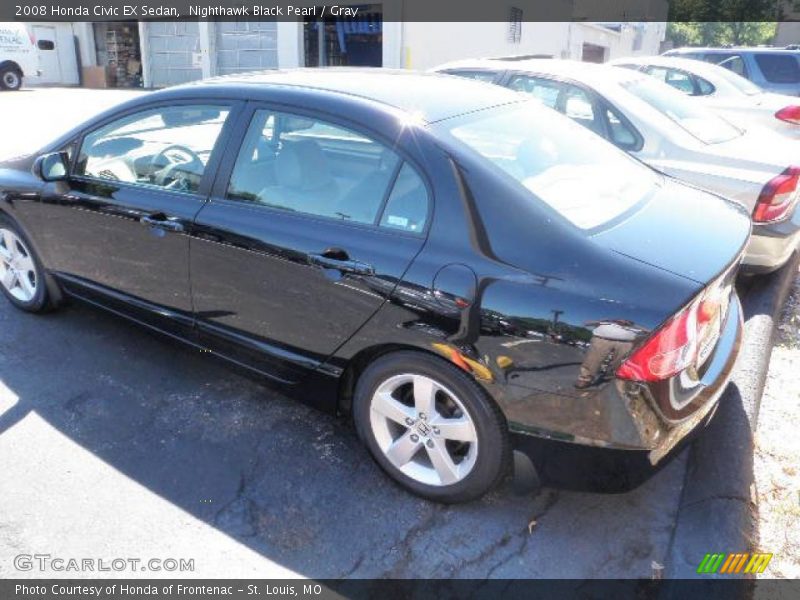 Nighthawk Black Pearl / Gray 2008 Honda Civic EX Sedan