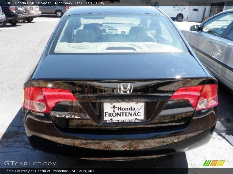Nighthawk Black Pearl / Gray 2008 Honda Civic EX Sedan