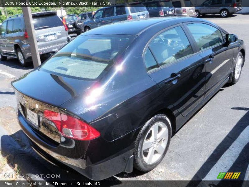 Nighthawk Black Pearl / Gray 2008 Honda Civic EX Sedan