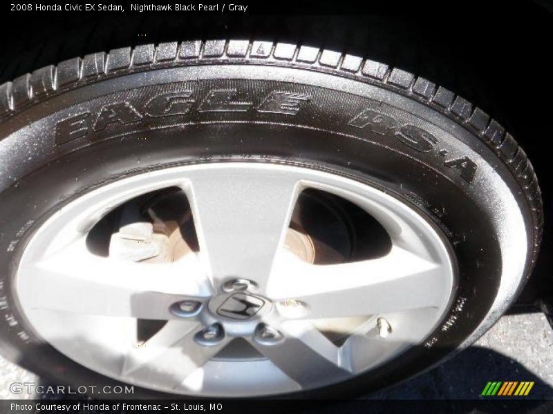 Nighthawk Black Pearl / Gray 2008 Honda Civic EX Sedan