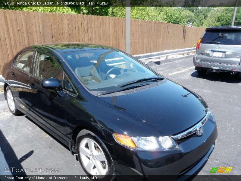Nighthawk Black Pearl / Gray 2008 Honda Civic EX Sedan