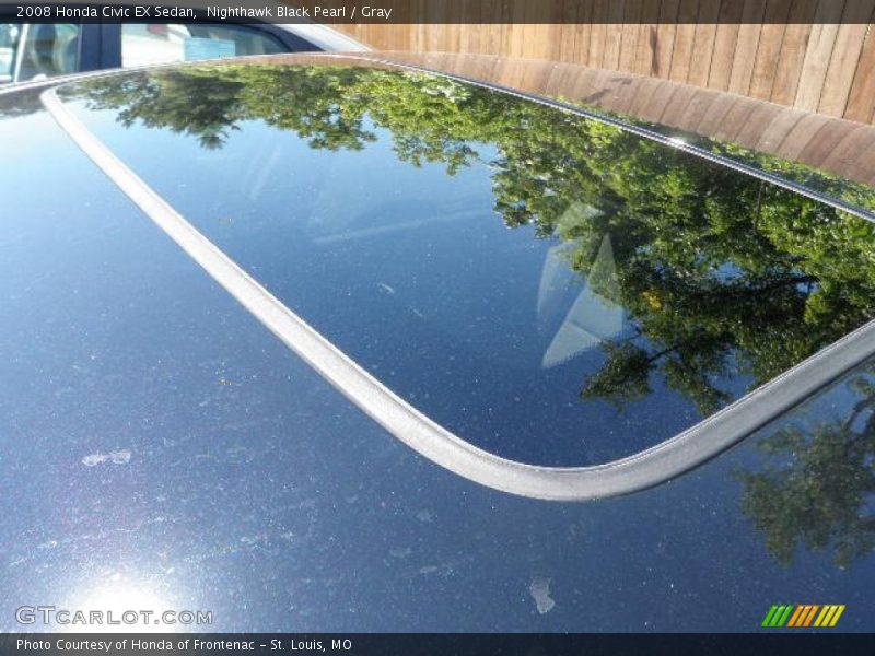 Nighthawk Black Pearl / Gray 2008 Honda Civic EX Sedan