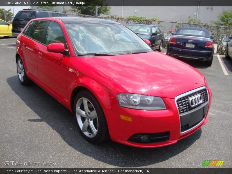 Brilliant Red / Beige 2007 Audi A3 3.2 quattro