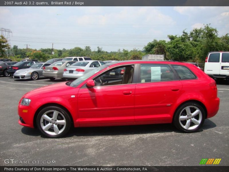 Brilliant Red / Beige 2007 Audi A3 3.2 quattro