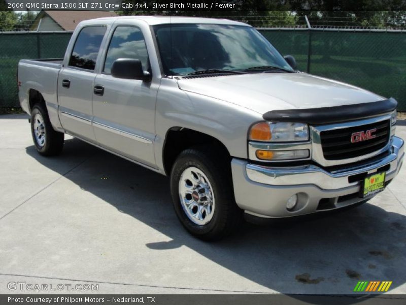 Silver Birch Metallic / Pewter 2006 GMC Sierra 1500 SLT Z71 Crew Cab 4x4