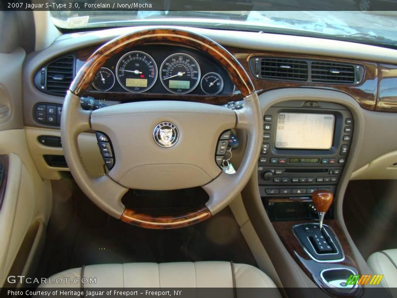 Porcelain / Ivory/Mocha 2007 Jaguar S-Type 3.0
