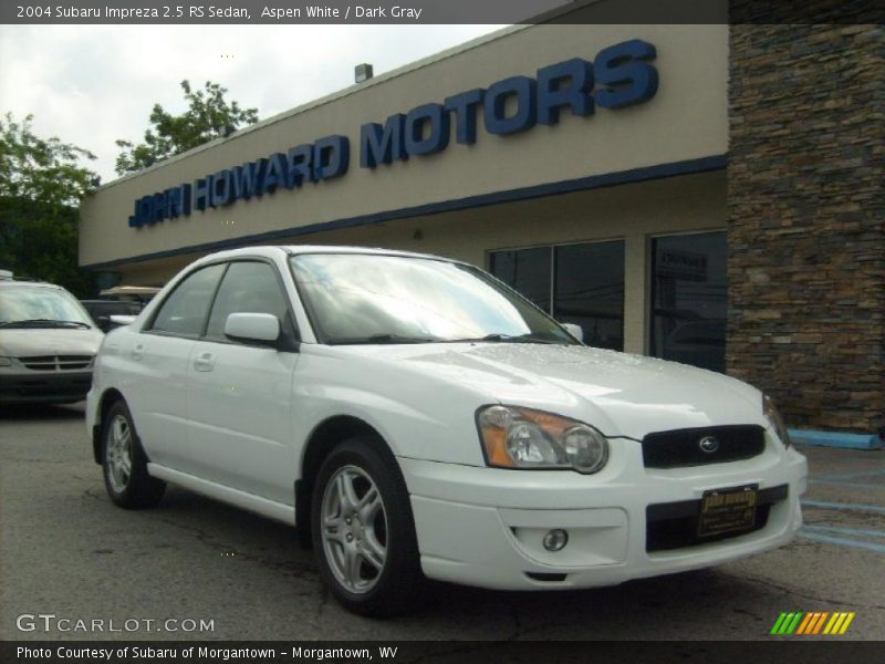 Aspen White / Dark Gray 2004 Subaru Impreza 2.5 RS Sedan