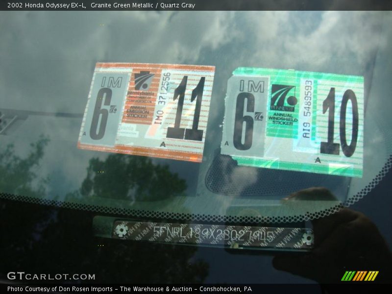 Granite Green Metallic / Quartz Gray 2002 Honda Odyssey EX-L