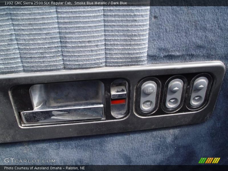 Smoke Blue Metallic / Dark Blue 1992 GMC Sierra 2500 SLX Regular Cab
