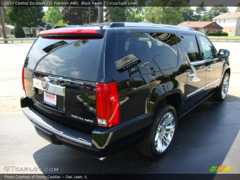 Black Raven / Cocoa/Light Linen 2010 Cadillac Escalade ESV Platinum AWD