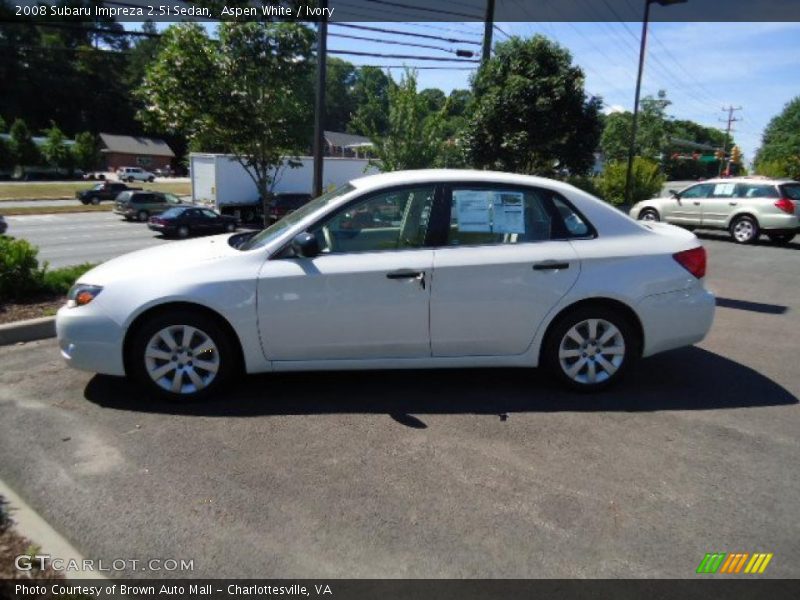 Aspen White / Ivory 2008 Subaru Impreza 2.5i Sedan