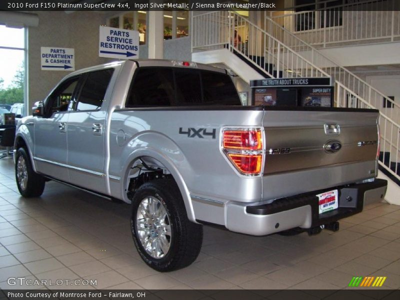 Ingot Silver Metallic / Sienna Brown Leather/Black 2010 Ford F150 Platinum SuperCrew 4x4