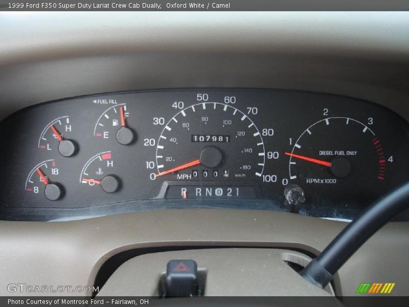 Oxford White / Camel 1999 Ford F350 Super Duty Lariat Crew Cab Dually
