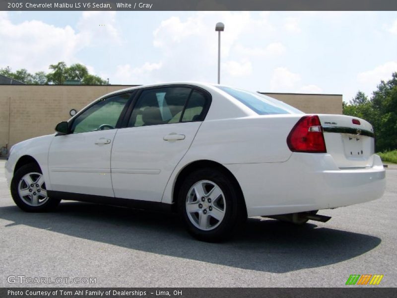 White / Gray 2005 Chevrolet Malibu LS V6 Sedan