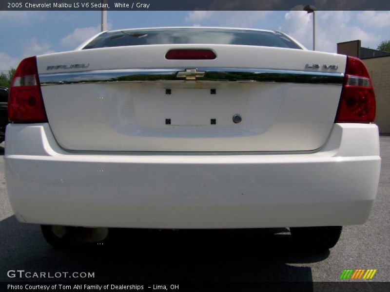 White / Gray 2005 Chevrolet Malibu LS V6 Sedan