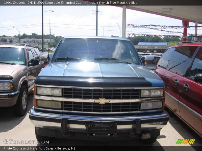 Light French Blue Metallic / Blue 1991 Chevrolet C/K K1500 Scottsdale Extended Cab 4x4