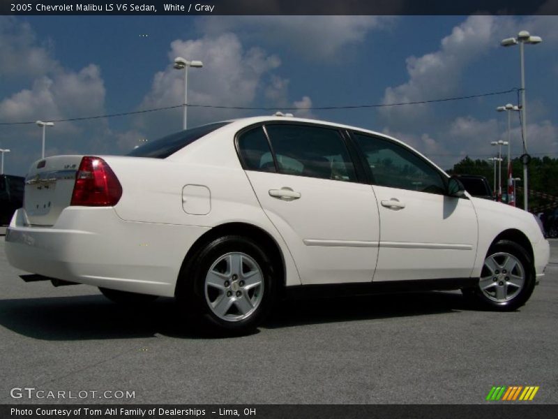 White / Gray 2005 Chevrolet Malibu LS V6 Sedan