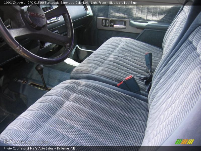 Light French Blue Metallic / Blue 1991 Chevrolet C/K K1500 Scottsdale Extended Cab 4x4