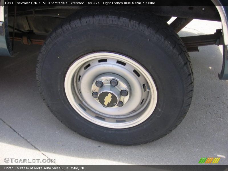 Light French Blue Metallic / Blue 1991 Chevrolet C/K K1500 Scottsdale Extended Cab 4x4