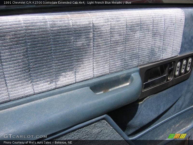 Light French Blue Metallic / Blue 1991 Chevrolet C/K K1500 Scottsdale Extended Cab 4x4
