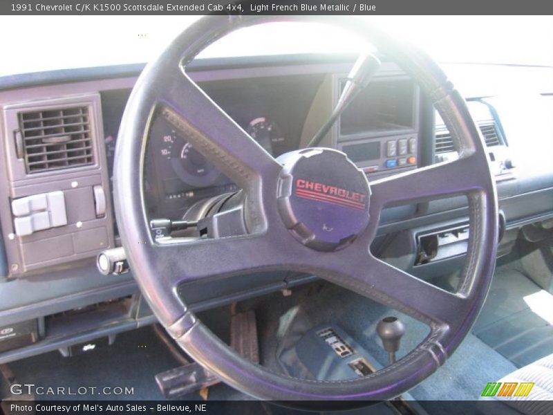 Light French Blue Metallic / Blue 1991 Chevrolet C/K K1500 Scottsdale Extended Cab 4x4