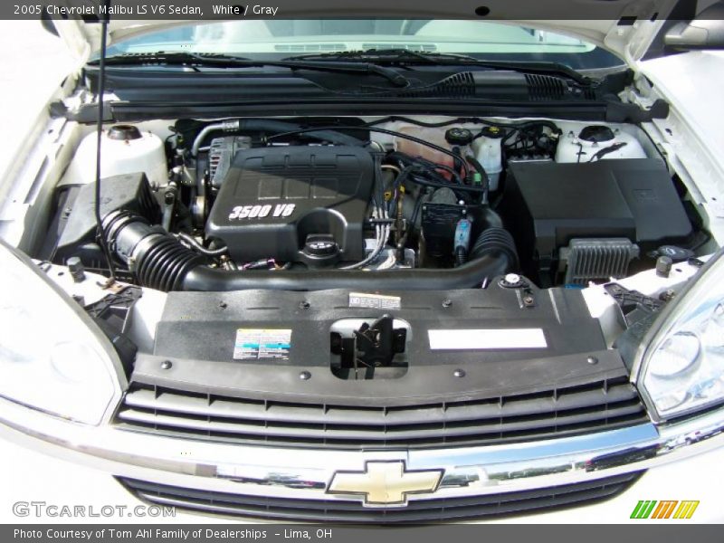 White / Gray 2005 Chevrolet Malibu LS V6 Sedan