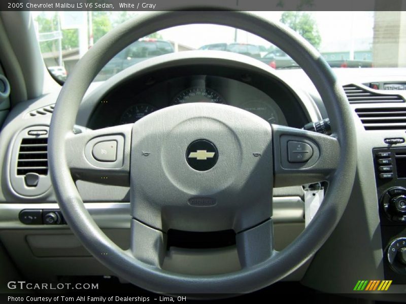 White / Gray 2005 Chevrolet Malibu LS V6 Sedan