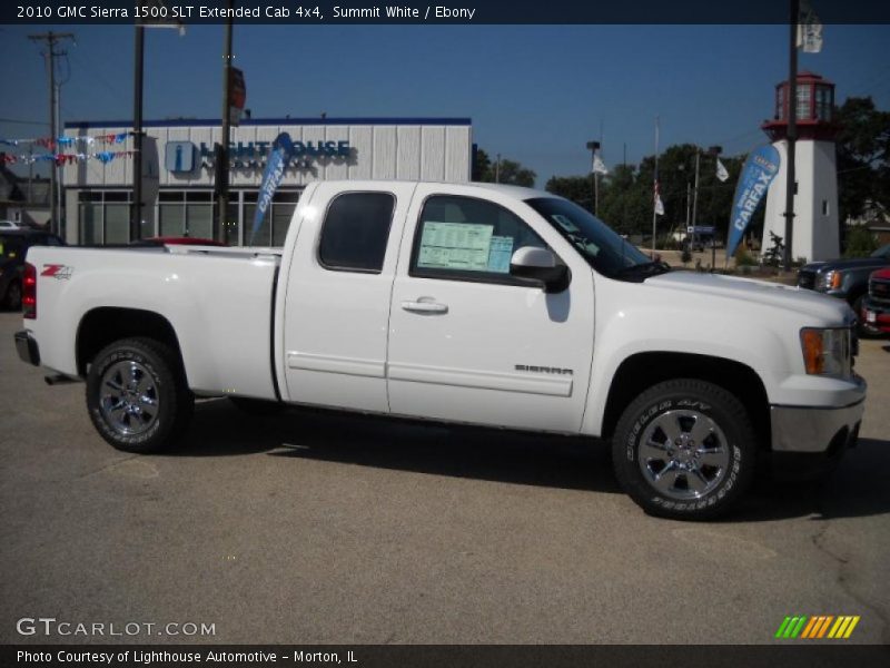 Summit White / Ebony 2010 GMC Sierra 1500 SLT Extended Cab 4x4