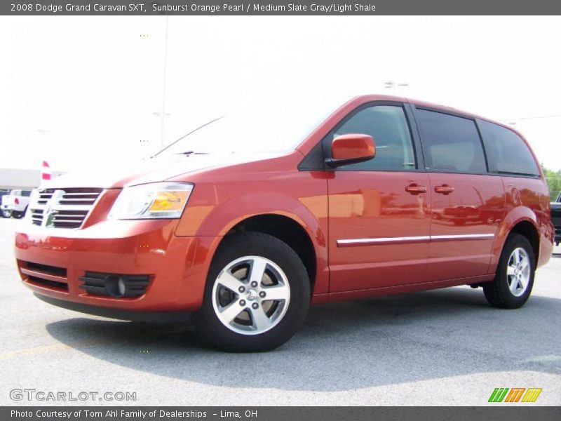 Sunburst Orange Pearl / Medium Slate Gray/Light Shale 2008 Dodge Grand Caravan SXT
