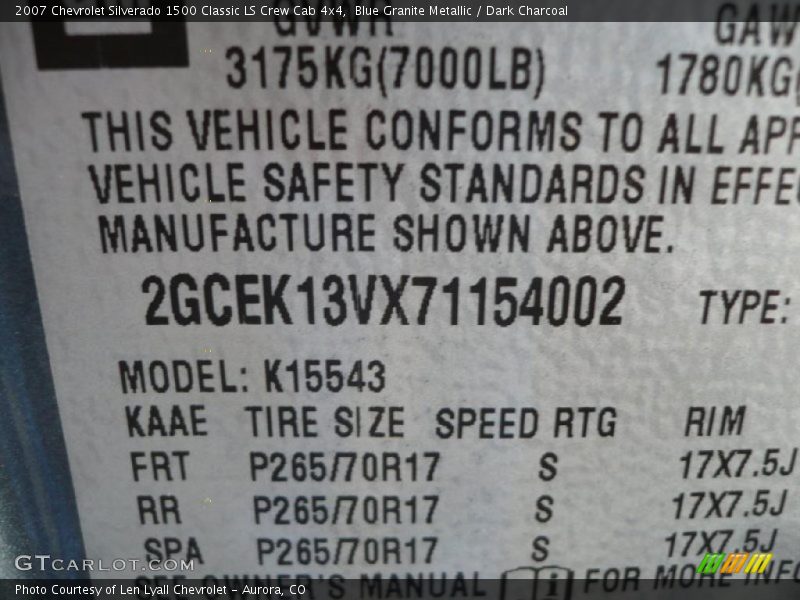 Blue Granite Metallic / Dark Charcoal 2007 Chevrolet Silverado 1500 Classic LS Crew Cab 4x4