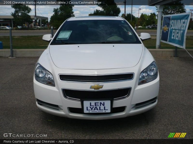 White / Cocoa/Cashmere Beige 2008 Chevrolet Malibu Hybrid Sedan
