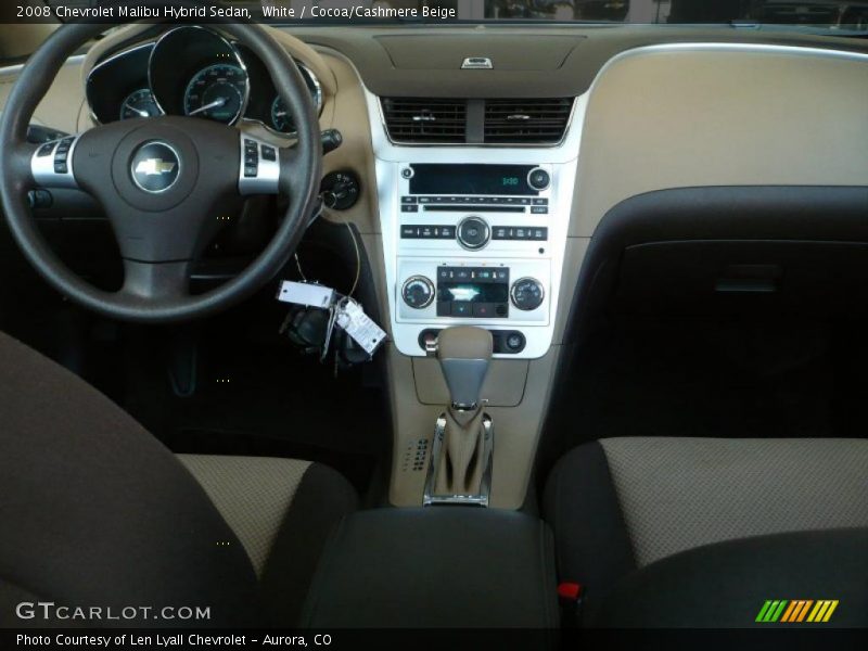 White / Cocoa/Cashmere Beige 2008 Chevrolet Malibu Hybrid Sedan