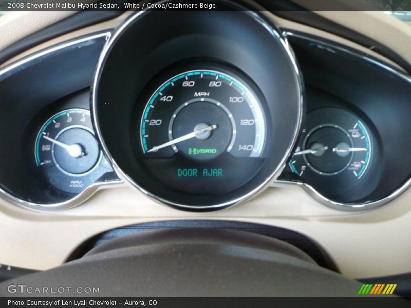 White / Cocoa/Cashmere Beige 2008 Chevrolet Malibu Hybrid Sedan