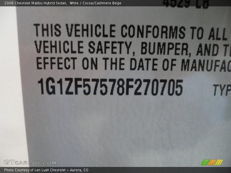 White / Cocoa/Cashmere Beige 2008 Chevrolet Malibu Hybrid Sedan