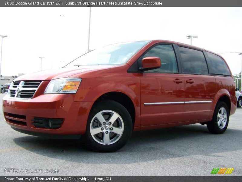 Sunburst Orange Pearl / Medium Slate Gray/Light Shale 2008 Dodge Grand Caravan SXT