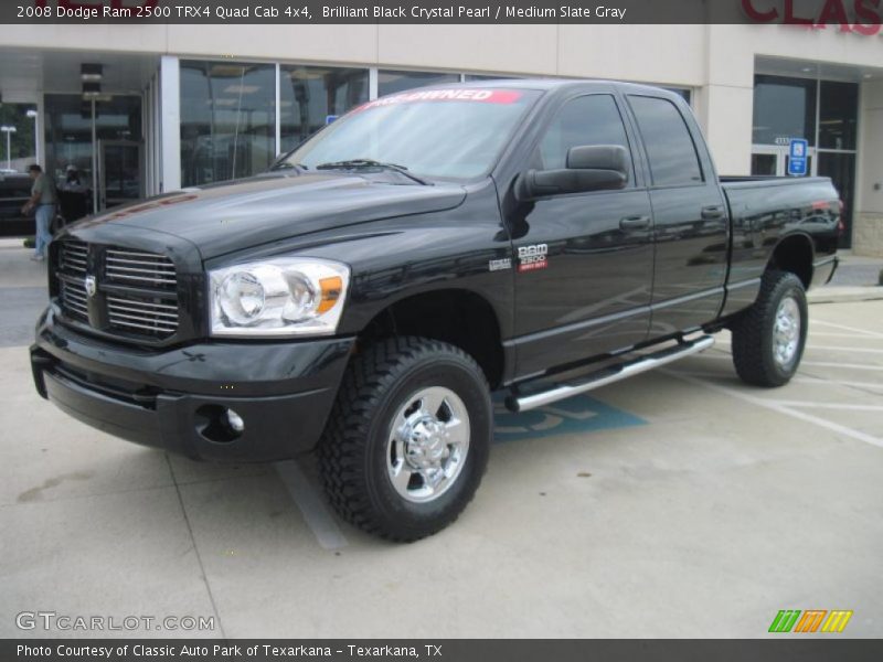 Brilliant Black Crystal Pearl / Medium Slate Gray 2008 Dodge Ram 2500 TRX4 Quad Cab 4x4