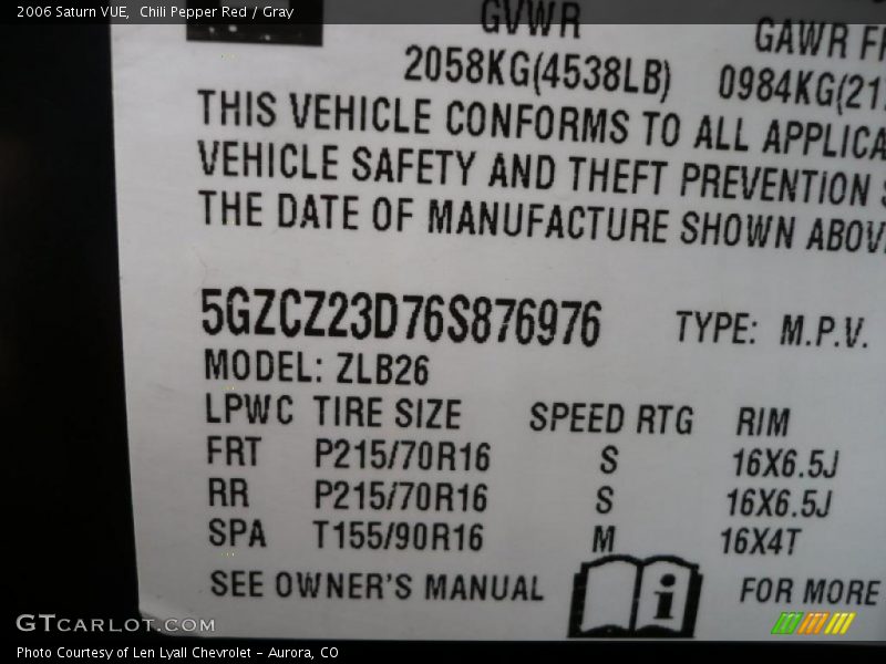 Chili Pepper Red / Gray 2006 Saturn VUE