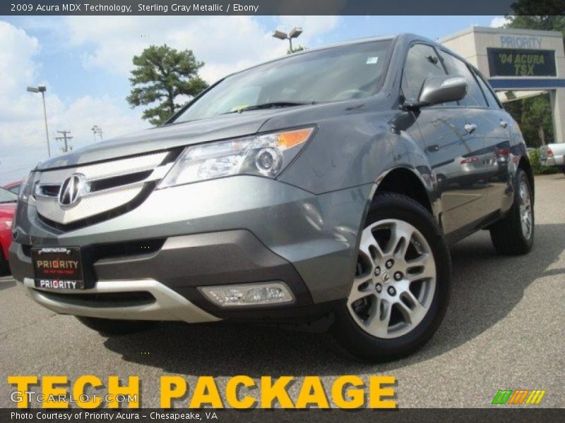 Sterling Gray Metallic / Ebony 2009 Acura MDX Technology