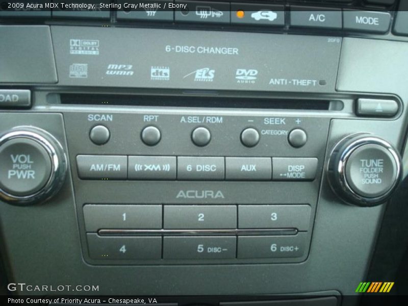 Sterling Gray Metallic / Ebony 2009 Acura MDX Technology