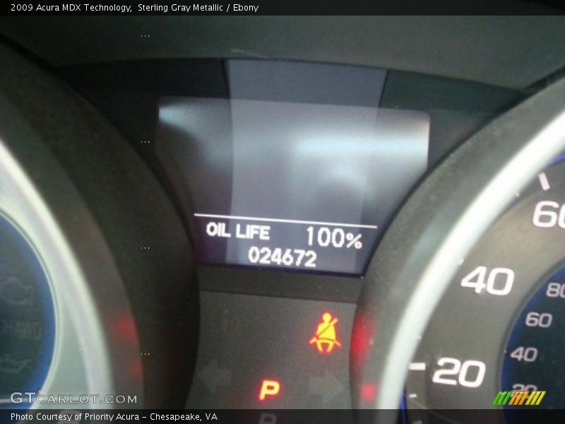 Sterling Gray Metallic / Ebony 2009 Acura MDX Technology