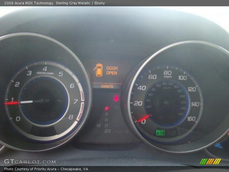 Sterling Gray Metallic / Ebony 2009 Acura MDX Technology