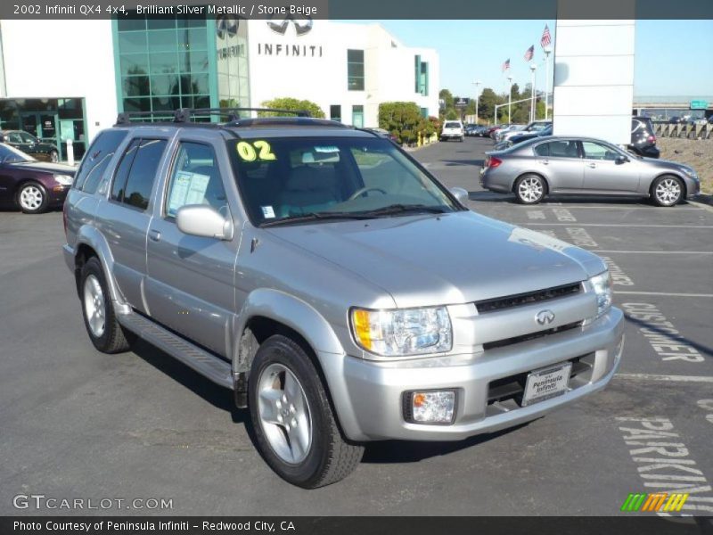 Brilliant Silver Metallic / Stone Beige 2002 Infiniti QX4 4x4