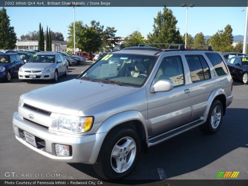 Brilliant Silver Metallic / Stone Beige 2002 Infiniti QX4 4x4
