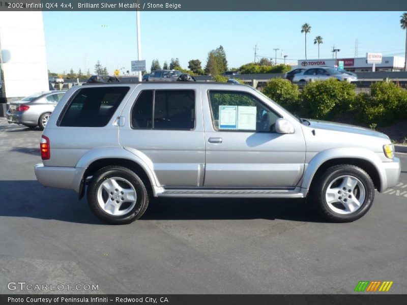 Brilliant Silver Metallic / Stone Beige 2002 Infiniti QX4 4x4