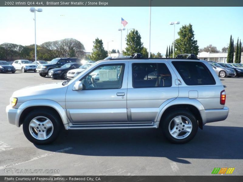 Brilliant Silver Metallic / Stone Beige 2002 Infiniti QX4 4x4