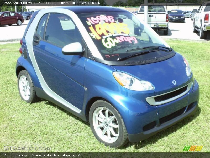 Blue Metallic / Design Black 2009 Smart fortwo passion coupe