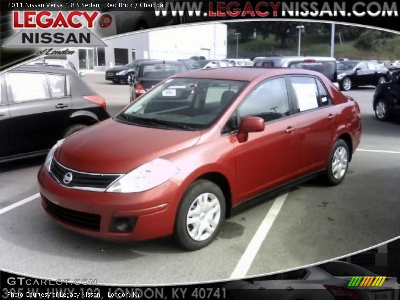 Red Brick / Charcoal 2011 Nissan Versa 1.8 S Sedan