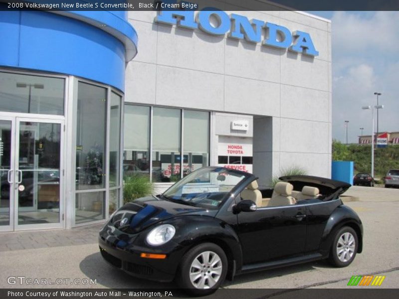Black / Cream Beige 2008 Volkswagen New Beetle S Convertible